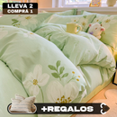 [Llevá 2 Pagá 1] Juego de Cama Completo Luna Estampado en Algodón y Poliéster (¡Noches Maravillosas de Relax!) +2 Fundas para Almohada