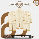 [Llevá 3 Pagá 2] Pijama Femenino Celina en Algodón y Poliéster (¡Noches Perfectas de Sueño!) + Pantufas de Regalo