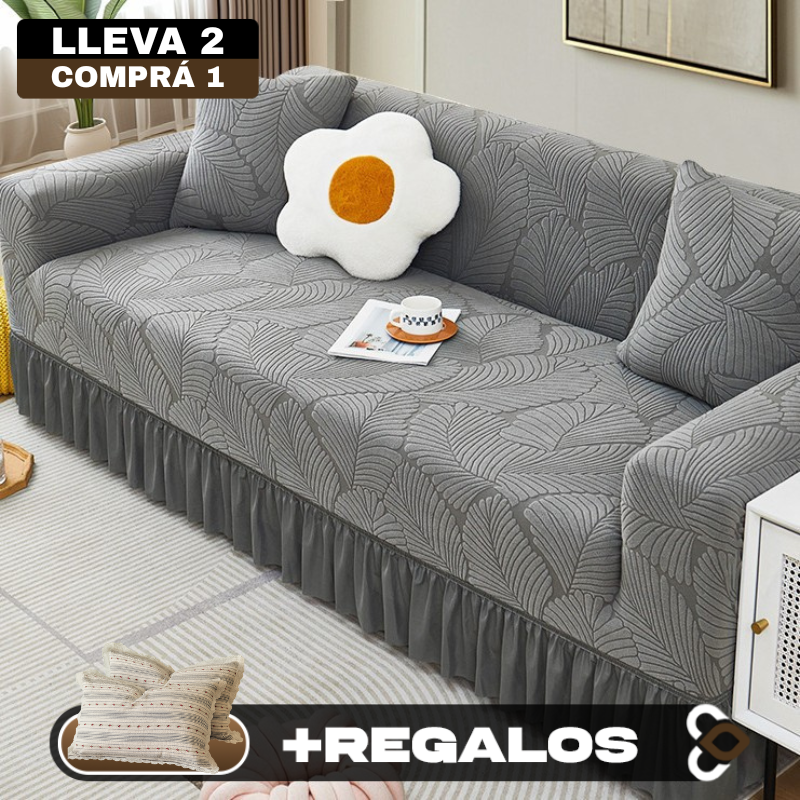 [Llevá 2 Pagá 1] Funda para Sofá Santino en Algodón y Poliéster (¡Diseño Majestuoso y Confortable!) +2 Almohadas de Regalo