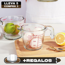 [Llevá 5 Pagá 3] Jarra Medidora de Vidrio Multiuso SmartGlass con Filtro (¡Diseño Premium y Súper Funcional!) + 5 Vasos Aruba