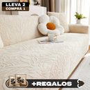 [Llevá 2 Pagá 1] Funda para Sofá Floral en Poliéster y Elastano (¡Renová tu hogar con encanto y confort!) + 2 Fundas para Almohadones