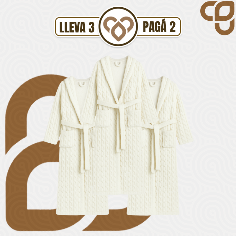 [Llevá 3 Pagá 2] Bata de Mujer Velvet Aterciopelada 100% Algodón (Abrigo y Elegancia para el Invierno!)