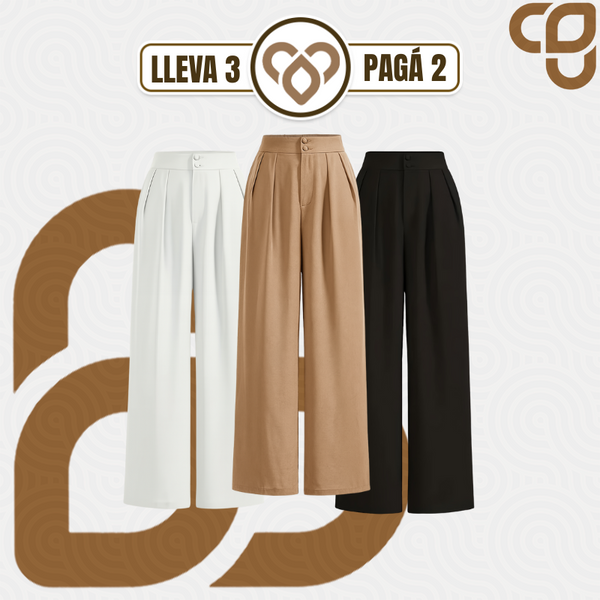 [Llevá 3 Pagá 2] Pantalón Femenino en Seda Hielo y Poliéster Selina Confort y Elasticidad Premium