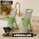 [Llevá 2 Pagá 1] Cortador de Verduras Multifuncional de Acero Inoxidable con Hoja Ajustable +REGALO: Kit de Utensilios de Cocina