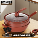 Lleva 2 Paga 1 Sartén Multifuncional de Cerámica a Prueba de Explosiones + REGALO: Kit de Utensilios